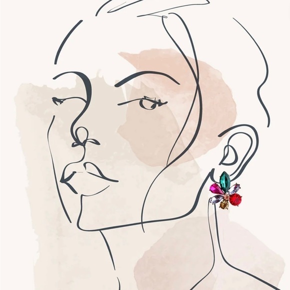 Crystal Colorful CZ Stud Earrings - Picture 3 of 14